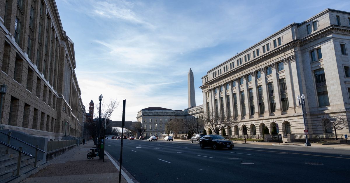 The Federal Reserve headquarters in Washington D.C. at sunset